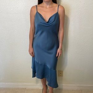 Thirty Thirty | Teal blue silky dress